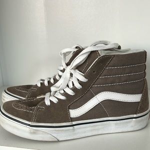 Vans sk8 hi shoes taupe color gently worn